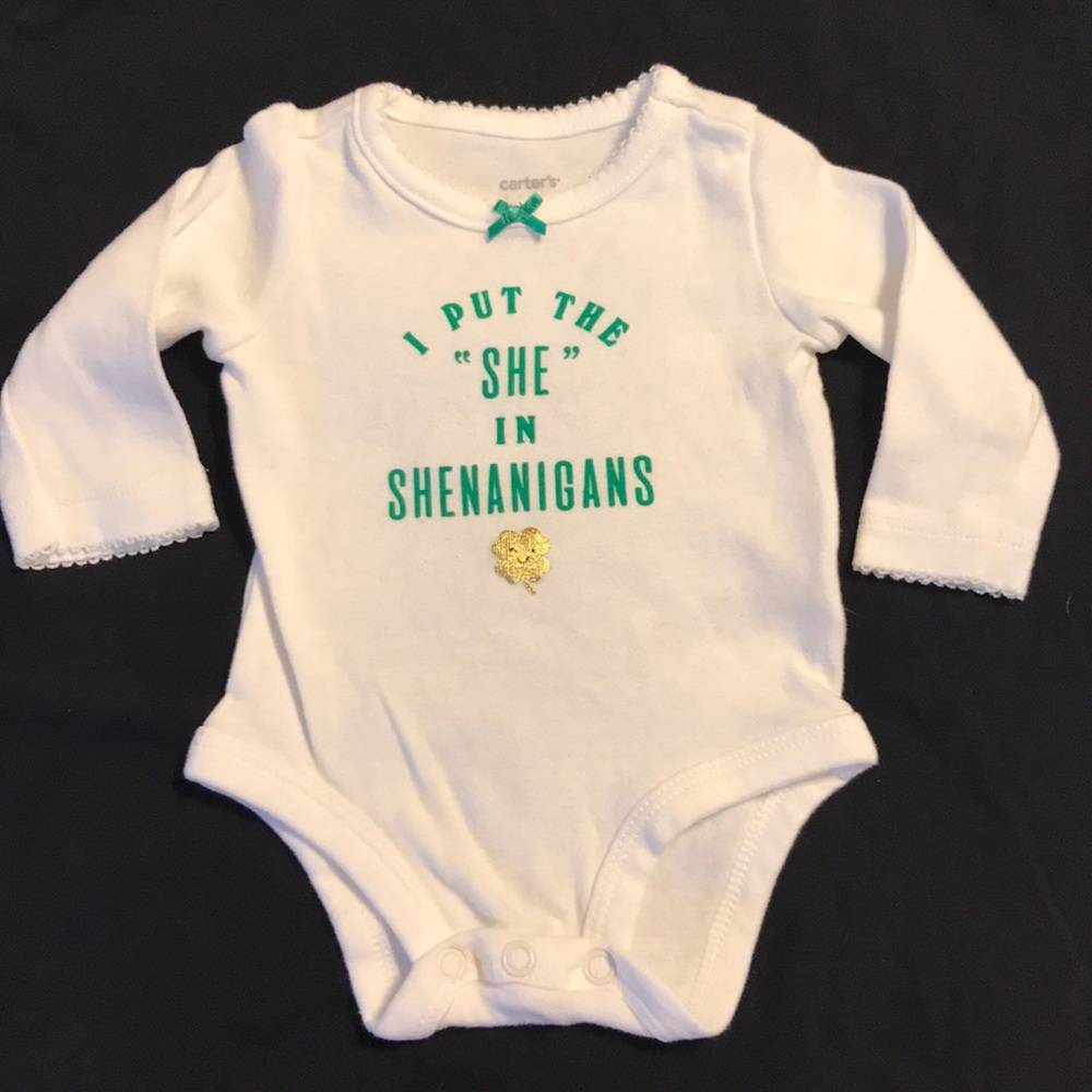 ☀️3/$15 Carter’s St Patrick’s Day bodysuit NB
